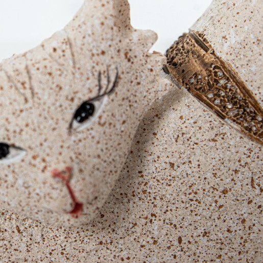 Set 3 figuras gato beige arena