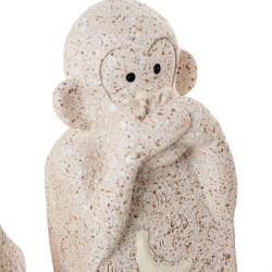 Set 3 figuras monos  beige arena