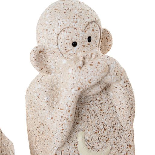 Set 3 figuras monos  beige arena