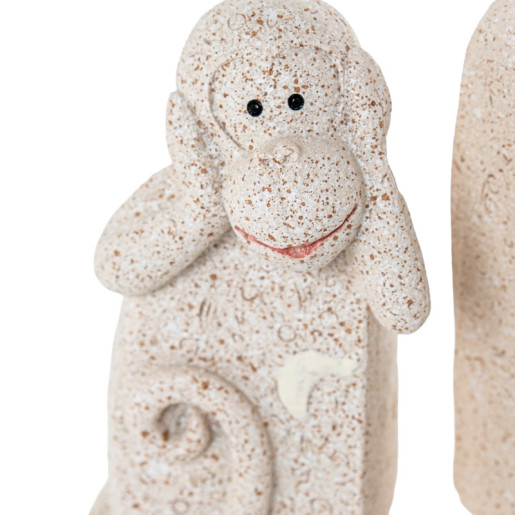 Set 3 figuras monos  beige arena