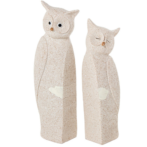Set 2 figuras gatos beige arena