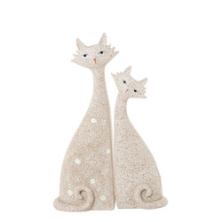 Set 2 figuras gatos beige arena