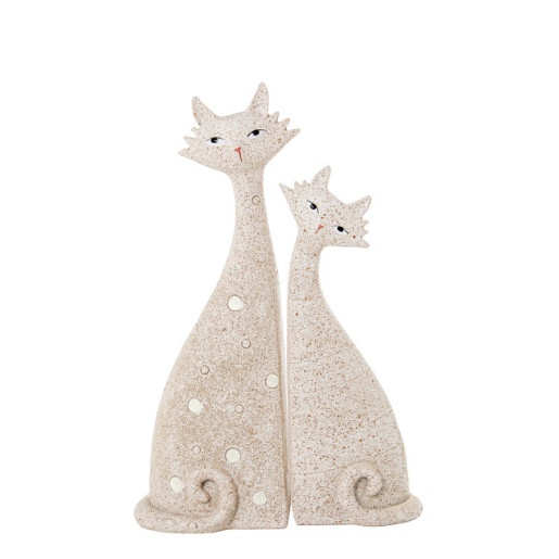 Set 2 figuras gatos beige arena