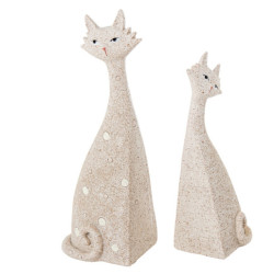 Set 2 figuras gatos beige arena