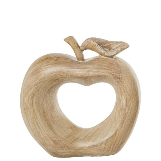 Figura manzana beige efecto madera