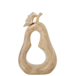 Set 4 figuras pera beige efecto madera