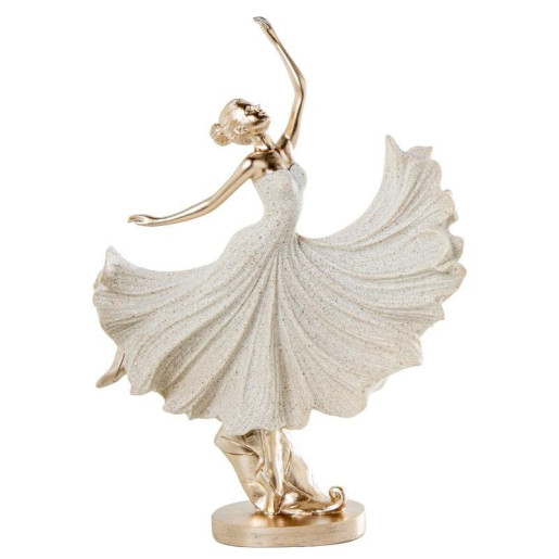 Figura bailarina beige arena y dorado