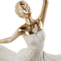 Figura bailarina beige arena y dorado