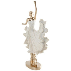 Figura bailarina beige arena y dorado