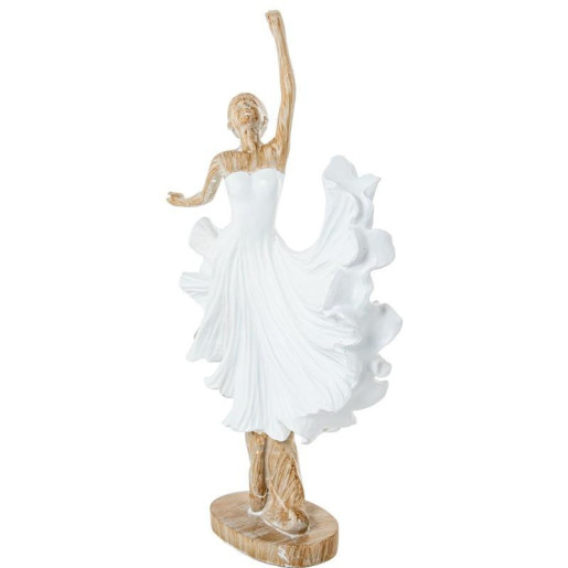 Figura bailarina blanco y beige