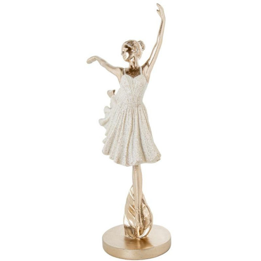 Figura bailarina beige arena y dorado