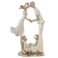 Figura familia beige earena y dorado