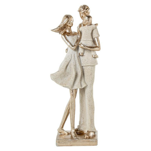 Figura familia beige earena y dorado