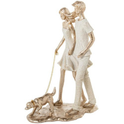 Figura familia beige arena y dorado