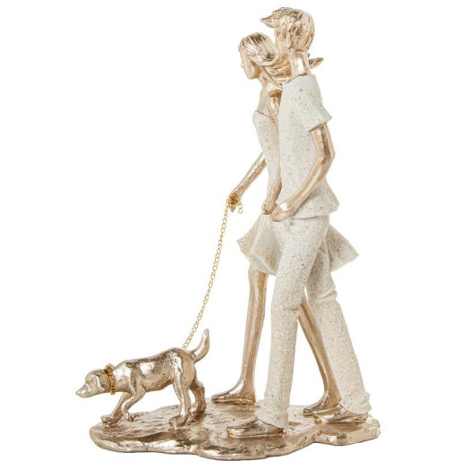 Figura familia beige arena y dorado