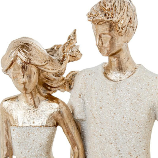 Figura familia beige arena y dorado