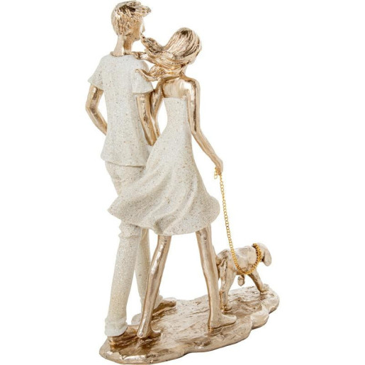 Figura familia beige arena y dorado