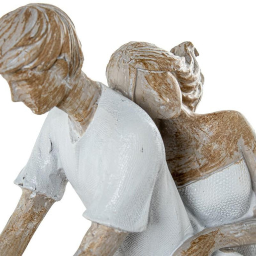 Figura pareja bicicleta blanco y beige