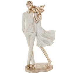 Figura pareja beige arena y dorado