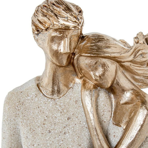 Figura pareja beige arena y dorado