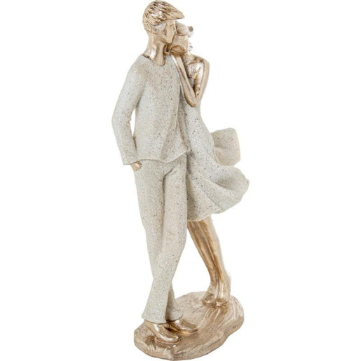 Figura pareja beige arena y dorado