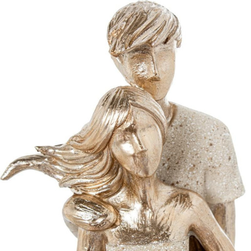Figura pareja beige arena y dorado
