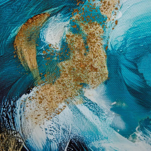 Cuadro lienzo azul y dorado
