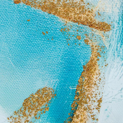 Cuadro lienzo azul y dorado