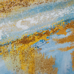 Cuadro lienzo azul y dorado