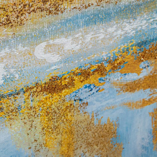 Cuadro lienzo azul y dorado