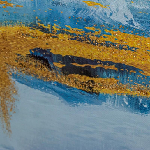 Cuadro lienzo azul y dorado