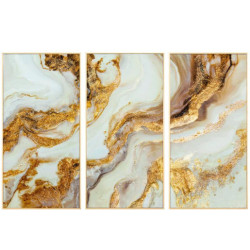 Set 3 cuadros  dorado y blanco