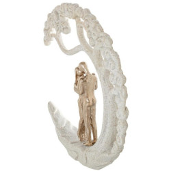 Figura pareja con arbol beige arena y dorado