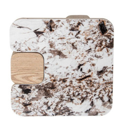 Mesa auxiliar natural, blanco y negro
