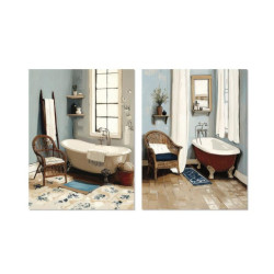 Set 2 cuadros lienzo blanco y natural