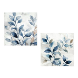 Set 2 cuadros lienzo blanco y azul