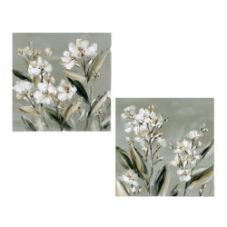 Set 2 cuadros lienzo blanco y verde