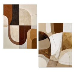 Cuadrolienzo blanco, marron y gris