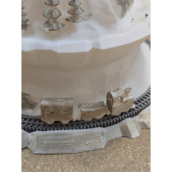 Pueblo navideño Blanco y plata