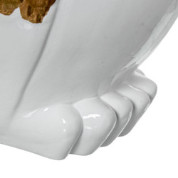 Figura buho blanco brillo y dorado