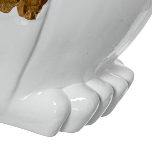 Figura buho blanco brillo y dorado