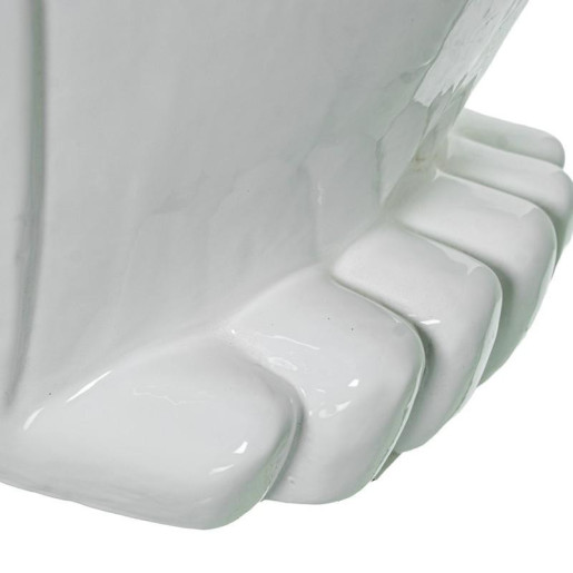 Figura buho blanco brillo y dorado