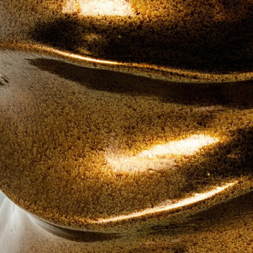 Macetero dorado cuero