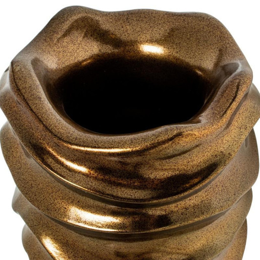 Macetero dorado cuero