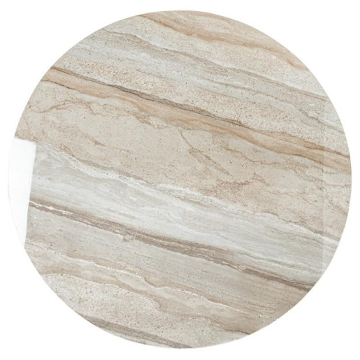 Mesa auxiliar beige y veteado