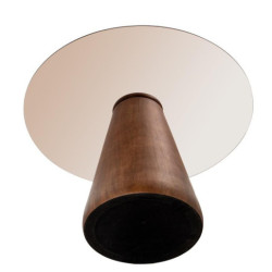 Mesa centro marron y transparente