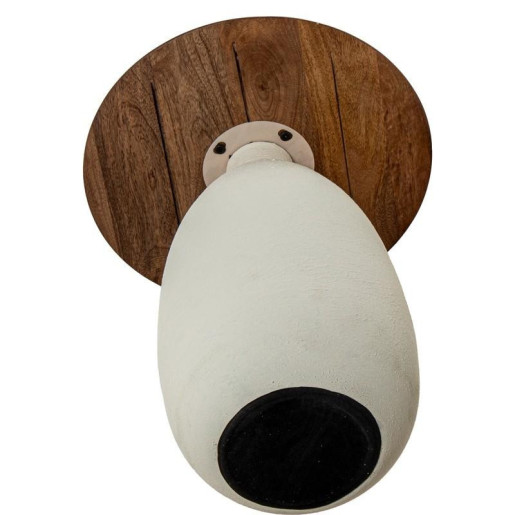 Mesa auxiliar blanco y marron