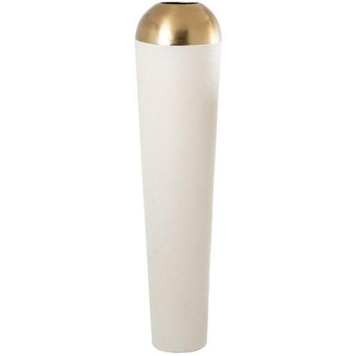 Jarron blanco y dorado