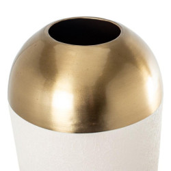 Jarron blanco y dorado