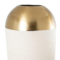 Jarron blanco y dorado